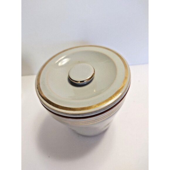 Stoneware Humidor Made in England Hunting scene - 4 3/4" Tall 1960's - Picture 4 of 9